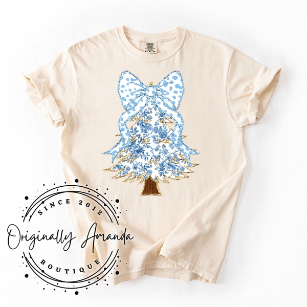 Blue Bow Christmas Tree