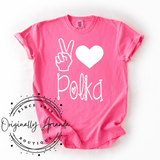 Throw Back- The OG Peace, Love, POLKA TEE