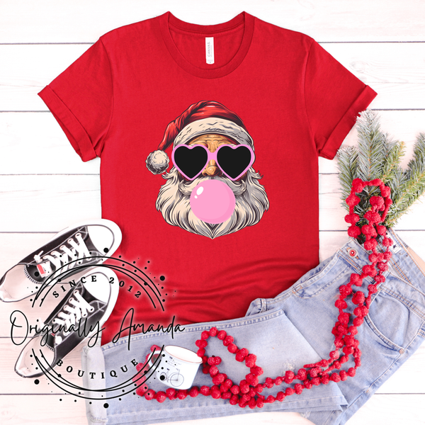 Bubble Gum Santa Tee