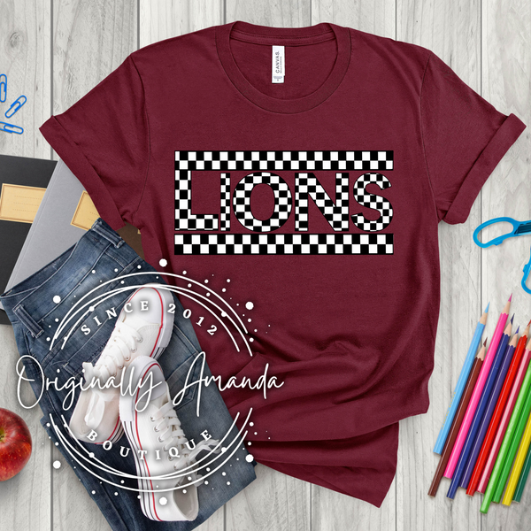 Checkered Lions Tee