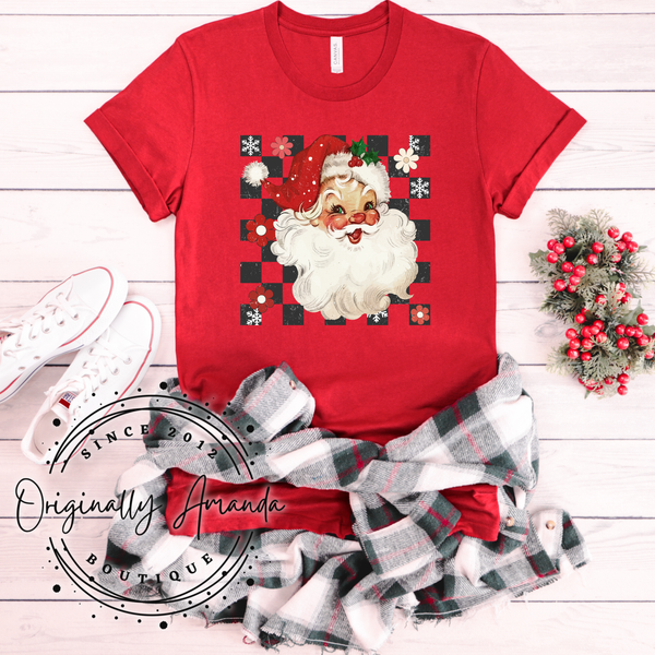 Checkered Santa Tee