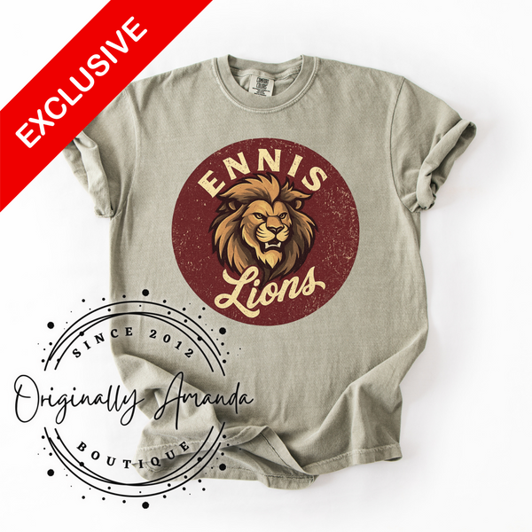 Ennis Lions Retro Lion Tee