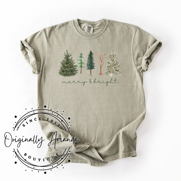 Merry & Bright Christmas Tree Tee