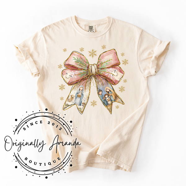 Nativity Bow Tee