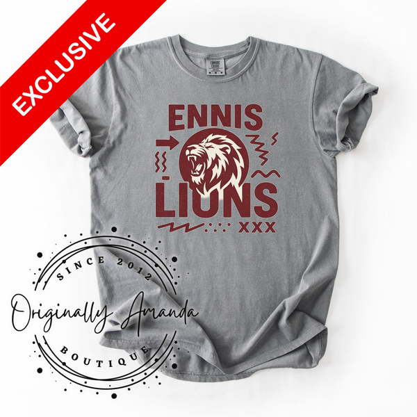 Ennis Lions Doodle Design Tee
