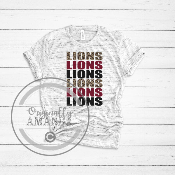 Lions Retro School Spirit Svg Lion Pride Png Lions Cheer 