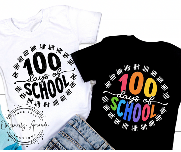 100 Days of School - Black or White